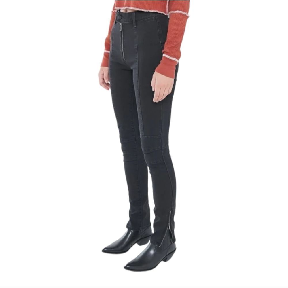 BDG jeans black twig high rise‎ moto zip ankle jegging seamed 26